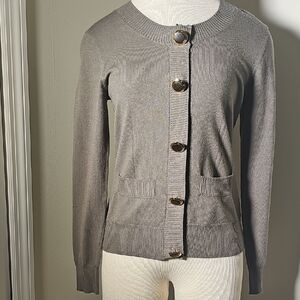Milly Cardigan Button-Up Women's Sweater. Lg Gold Buttons. Size Small.